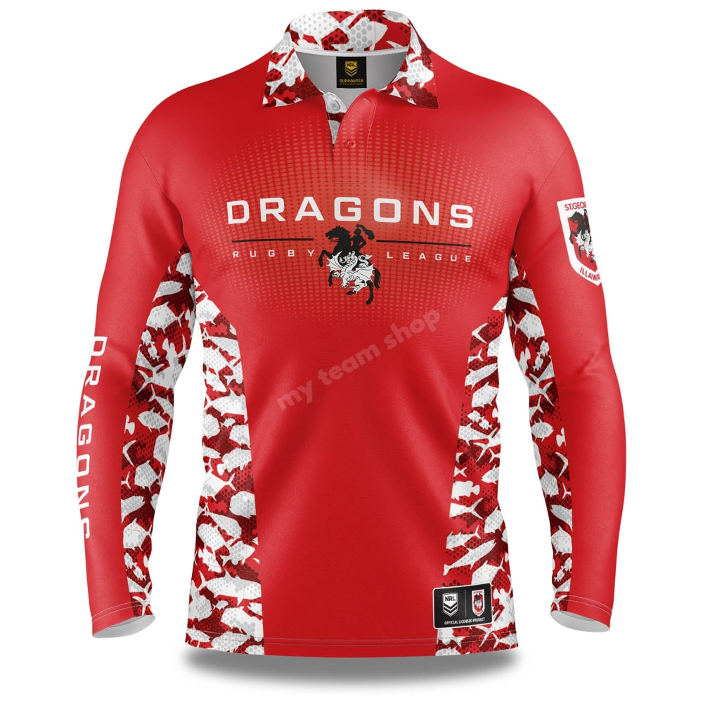 St George Dragons NRL Reef Runner Fishing Shirt Shirts & Tops