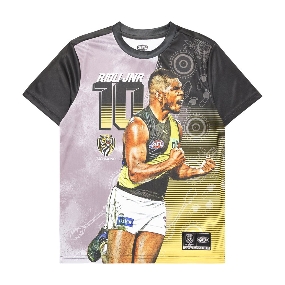 YOUTH MAURICE RIOLI JR INDIGENOUS AFL POSTER TEE - My Team Shop