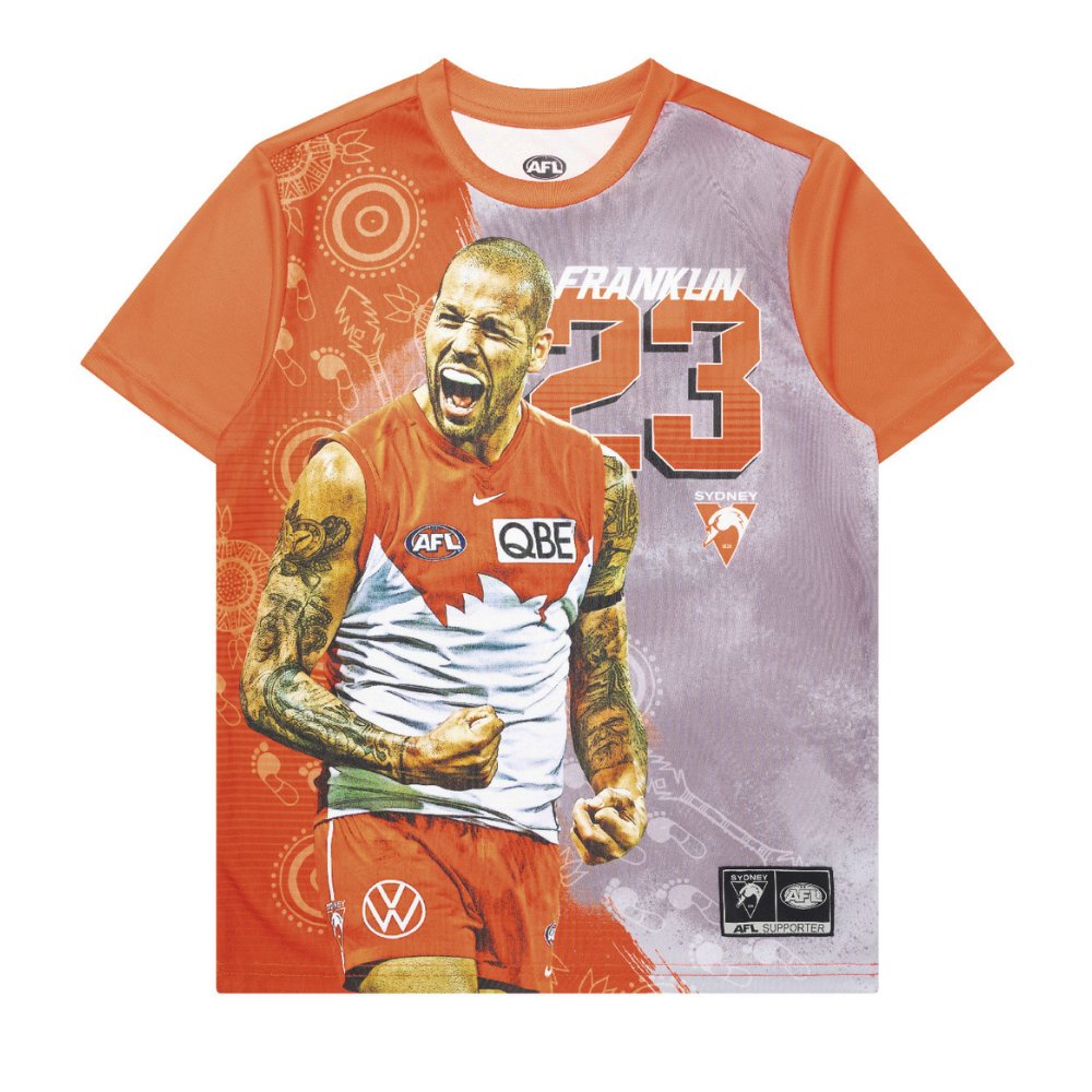 YOUTH LANCE FRANKLIN INDIGENOUS AFL POSTER TEE - My Team Shop