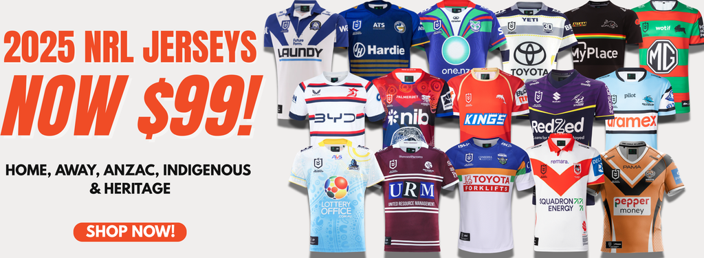 Promotional Banner for $99 2025 NRL Jerseys Sale
