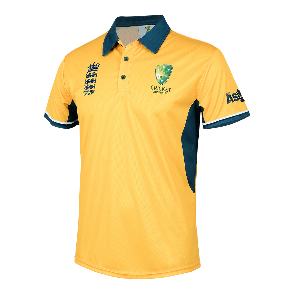 CRICKET AUSTRALIA ASHES 25/26 GOLD SPORTMESH POLO