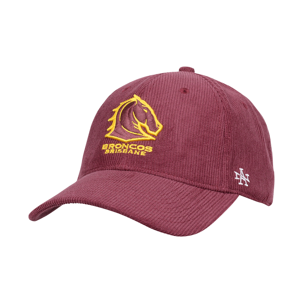 BRISBANE BRONCOS NRL CORDUROY SLOUCH CAP FRONT