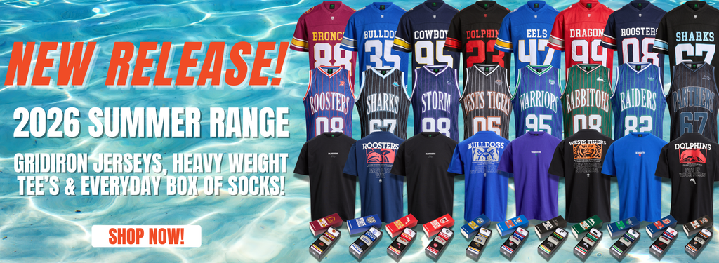 NEW RELEASE SUMMER NRL MERCHANDISE PROMOTIONAL BANNER