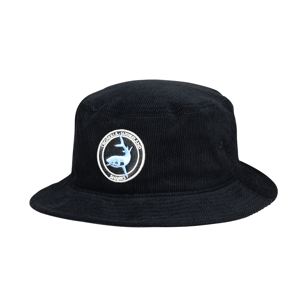 CRONULLA-SUTHERLAND SHARKS NRL CORDUROY BUCKET HAT FRONT