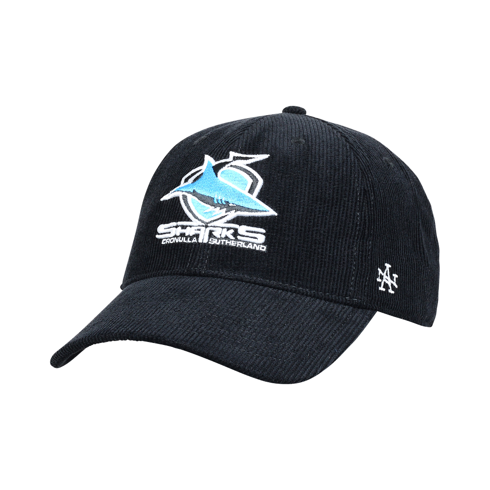 CRONULLA-SUTHERLAND SHARKS NRL CORDUROY SLOUCH CAP FRONT
