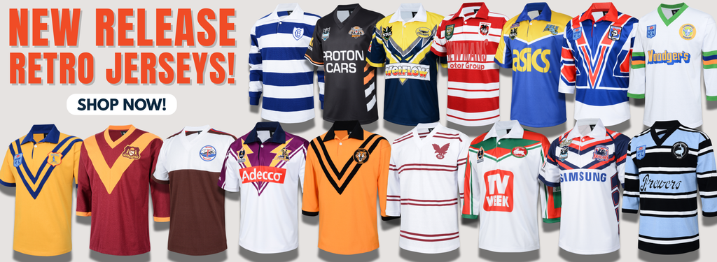NEW RELEASE NRL RETRO JERSEYS PROMOTIONAL BANNER