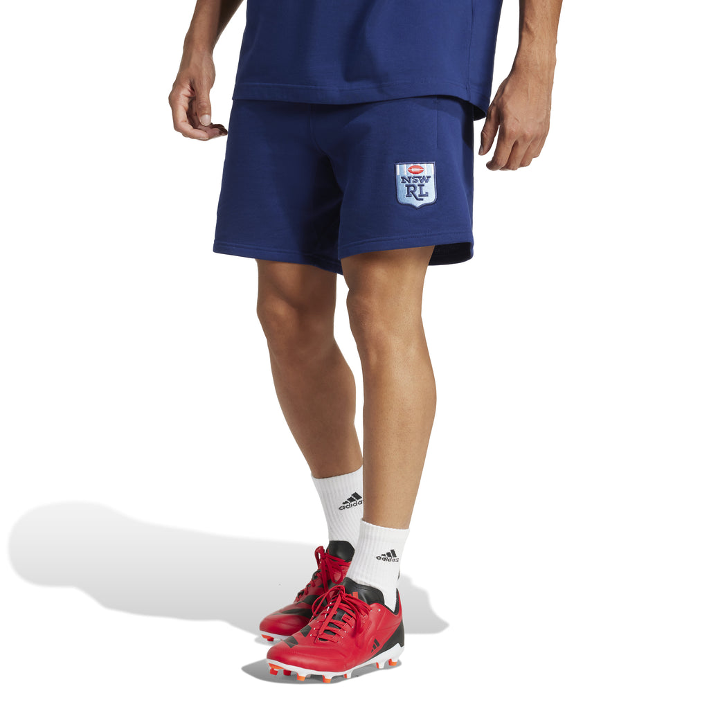 NSW STATE OF ORIGIN 2025 BLUES NAVY SHORTS FRONT MODEL