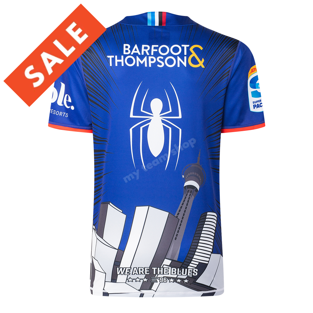 BLUES RUGBY SPIDERMAN MARVEL WARM UP TEE Rugby Warm up Tee