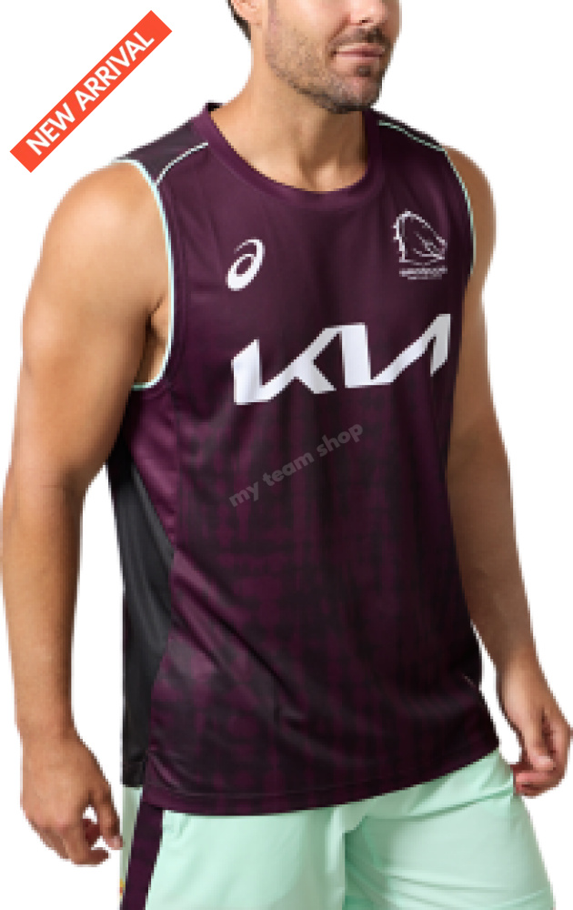 Brisbane Broncos 2025 Nrl Maroon Training Singlet Training Singlet