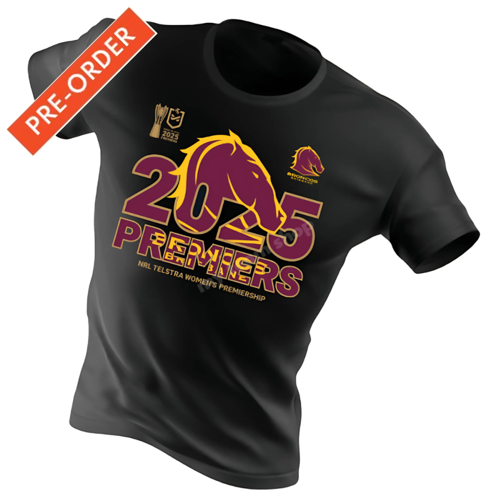 BRISBANE BRONCOS 2025 NRLW PREMIERS TEE NRLW Premiers Tee
