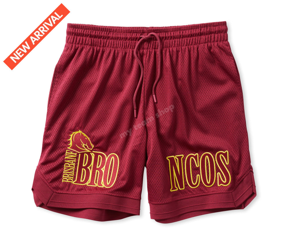 Brisbane Broncos Nrl Basketball Shorts Basketball Shorts