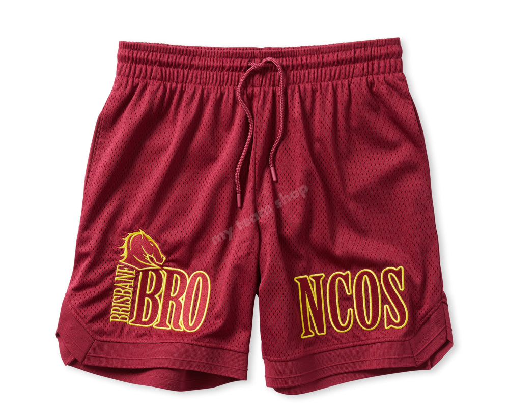 Brisbane Broncos Nrl Basketball Shorts Basketball Shorts