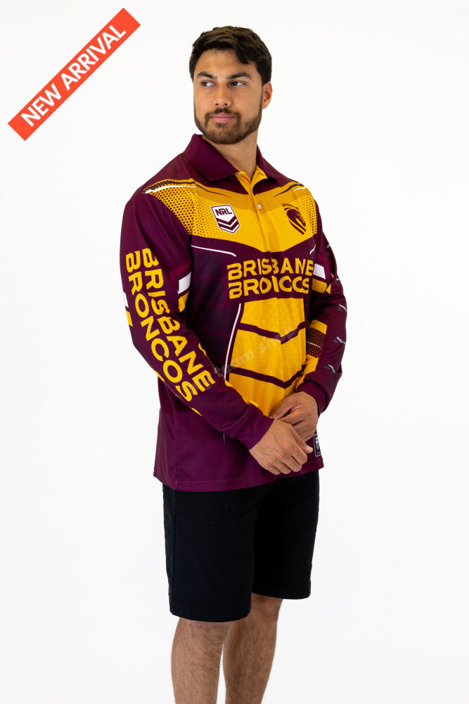 BRISBANE BRONCOS NRL "CYBER" FISHING SHIRT 