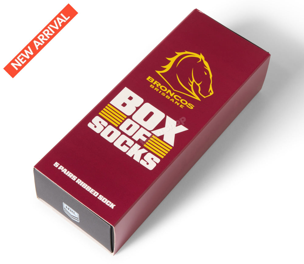 BRISBANE BRONCOS NRL EVERYDAY BOX OF SOCKS NRL Everyday Socks