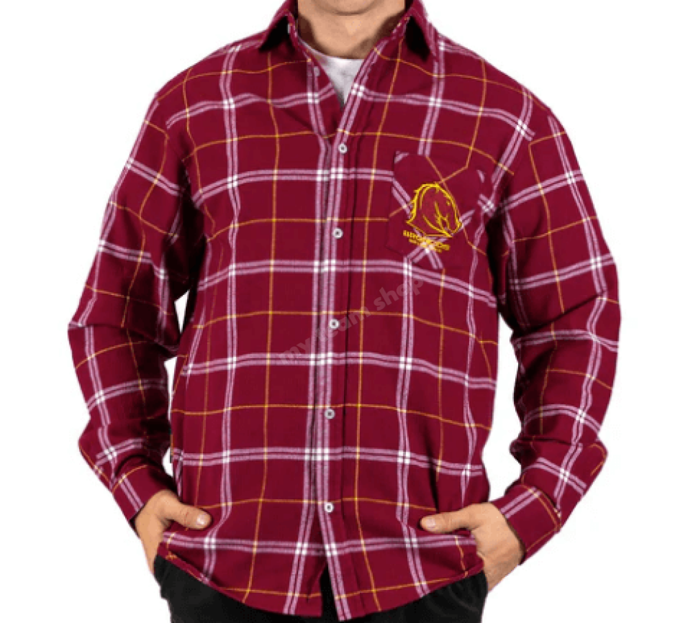 Brisbane Broncos Nrl ’Mustang’ Flannel Shirt Flannel Shirt