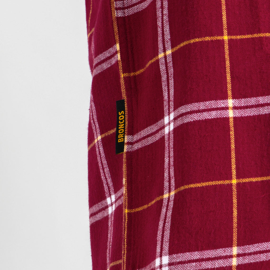 Brisbane Broncos Nrl ’Mustang’ Flannel Shirt Logo Tag