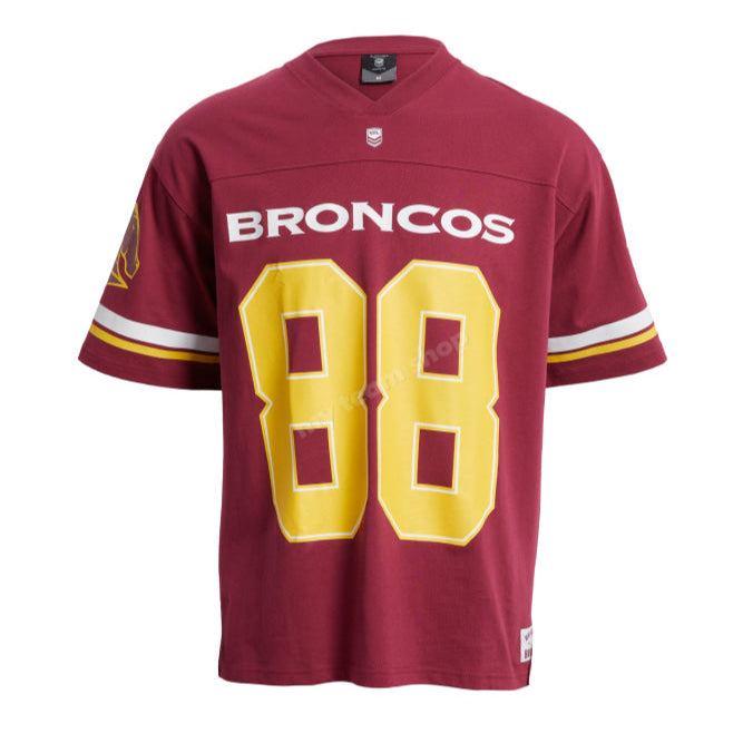 Brisbane Broncos Nrl Oversized Gridiron T-Shirt Gridiron Shirt