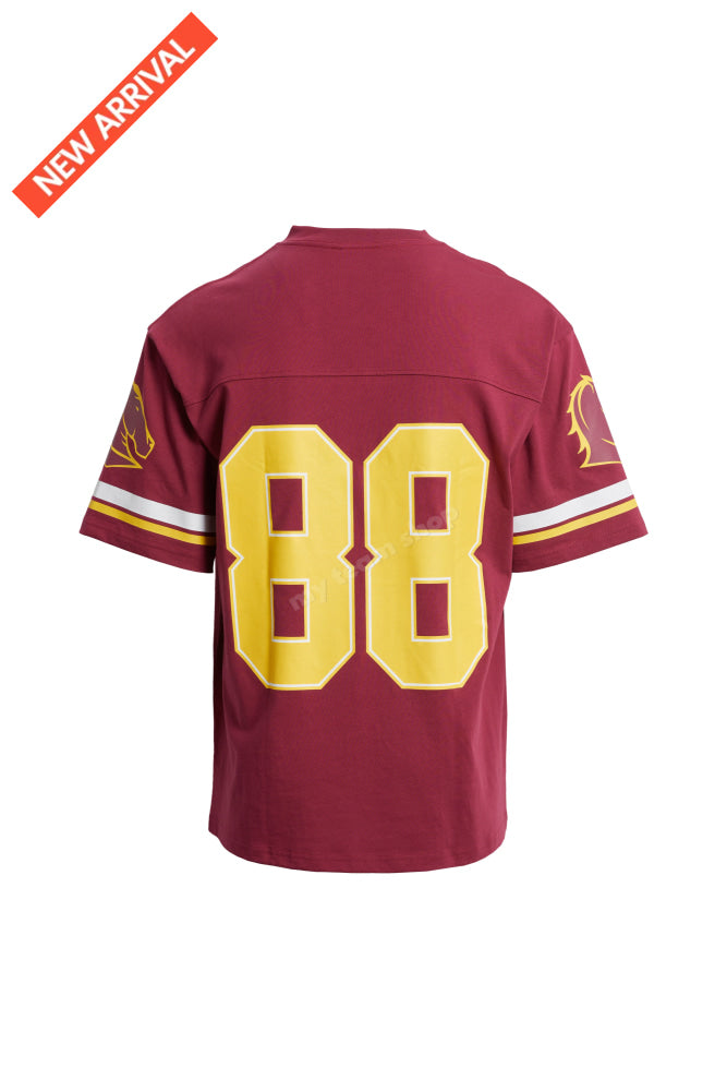 Brisbane Broncos Nrl Oversized Gridiron T-Shirt Gridiron Shirt