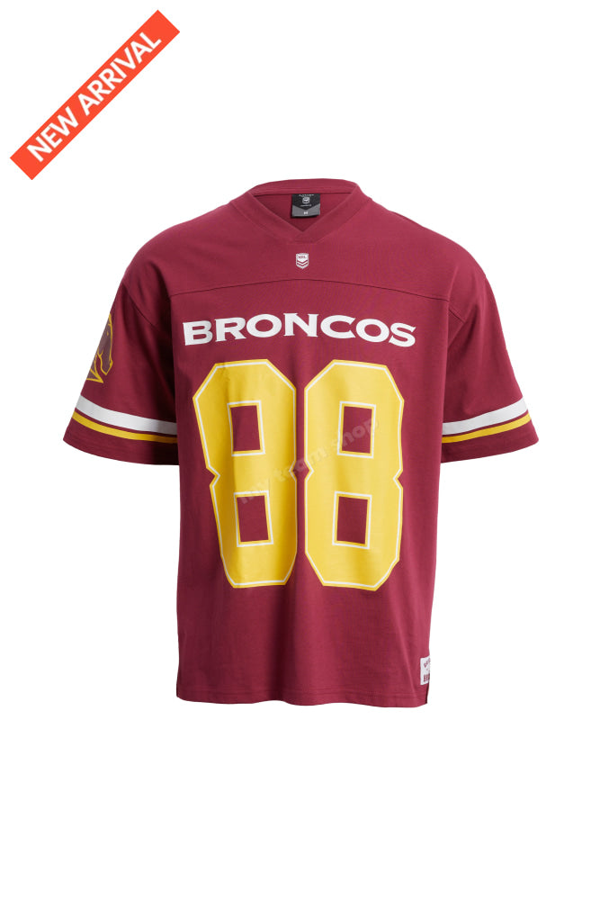 Brisbane Broncos Nrl Oversized Gridiron T-Shirt Gridiron Shirt