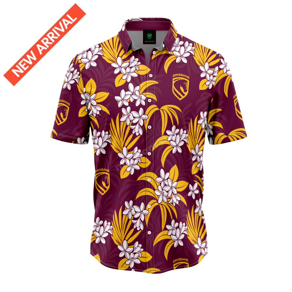 BRISBANE BRONCOS NRL ''REEF'' HAWAIIAN SHIRT