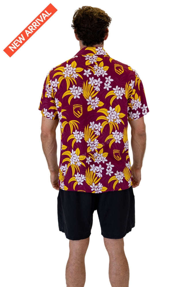 BRISBANE BRONCOS NRL ''REEF'' HAWAIIAN SHIRT
