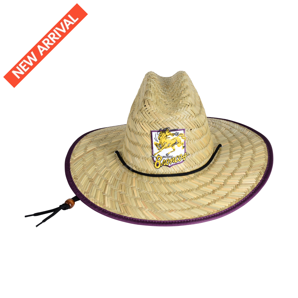 BRISBANE BRONCOS NRL RETRO STRAW HAT NRL headwear