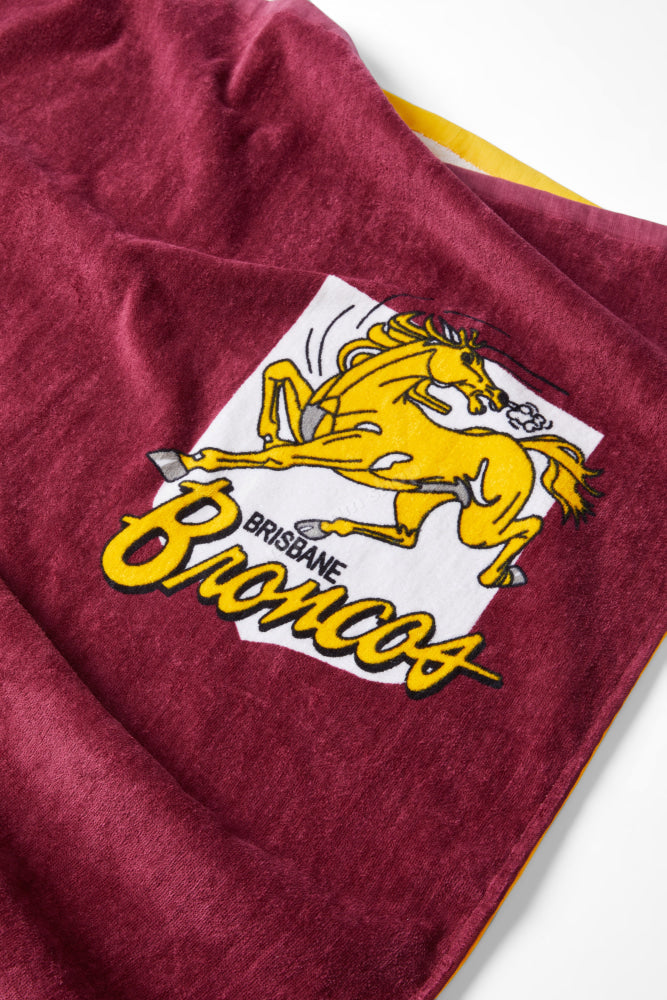 Brisbane Broncos Nrl Retro Towel Beach Towel