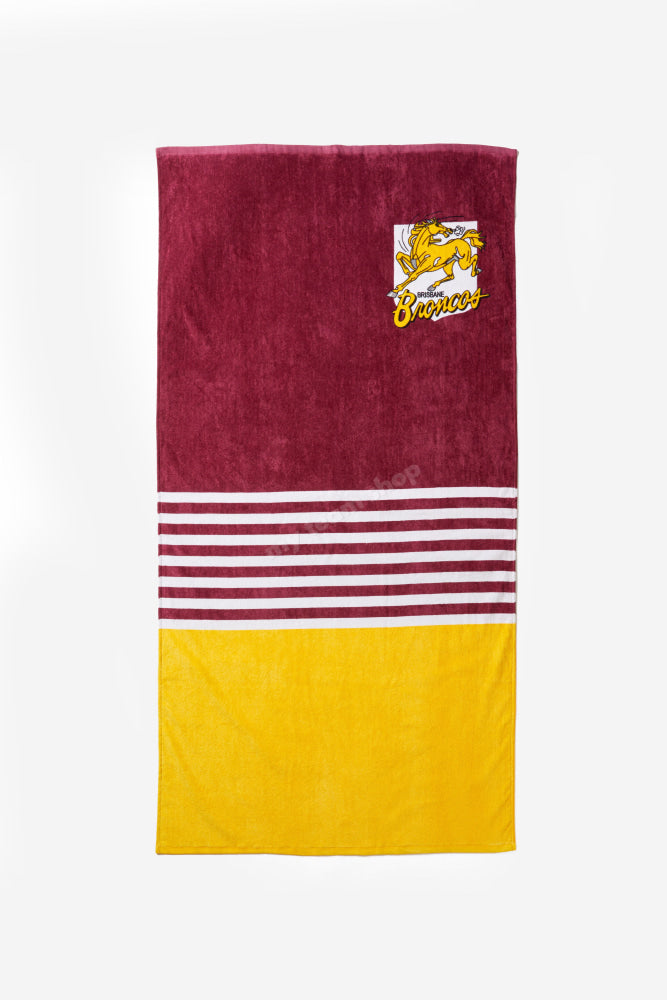 Brisbane Broncos Nrl Retro Towel Beach Towel