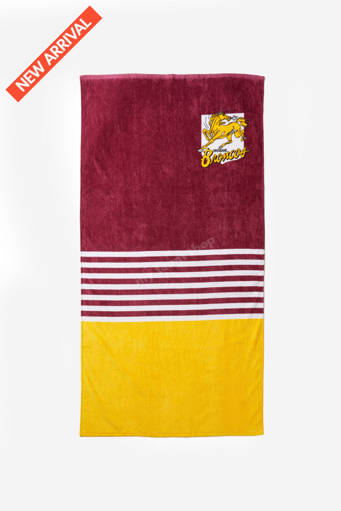 Brisbane Broncos Nrl Retro Towel Beach Towel