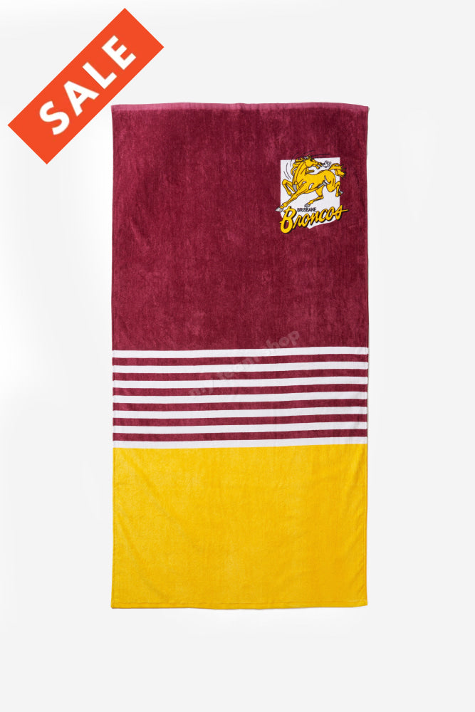 Brisbane Broncos Nrl Retro Towel Beach Towel