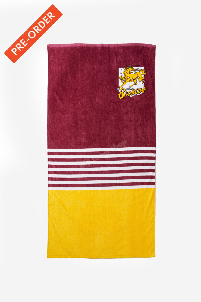 Brisbane Broncos Nrl Retro Towel Beach Towel