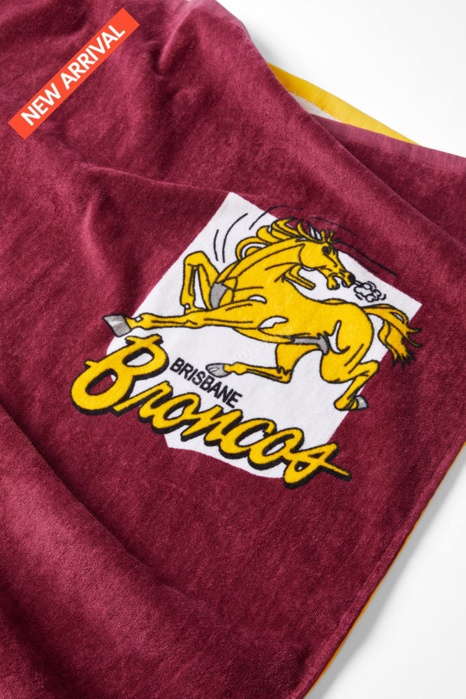 Brisbane Broncos Nrl Retro Towel Beach Towel