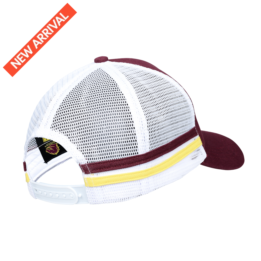 Brisbane Broncos Nrl Stripe Trucker Caps Headwear