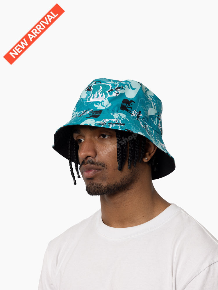 BRISBANE HEAT BBL REVERSIBLE BUCKET HAT L/XL CRICKET Headwear