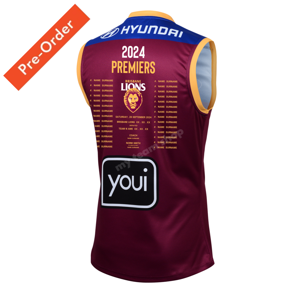 Brisbane Lions 2024 Afl Premiers Home Guernsey Guernsey