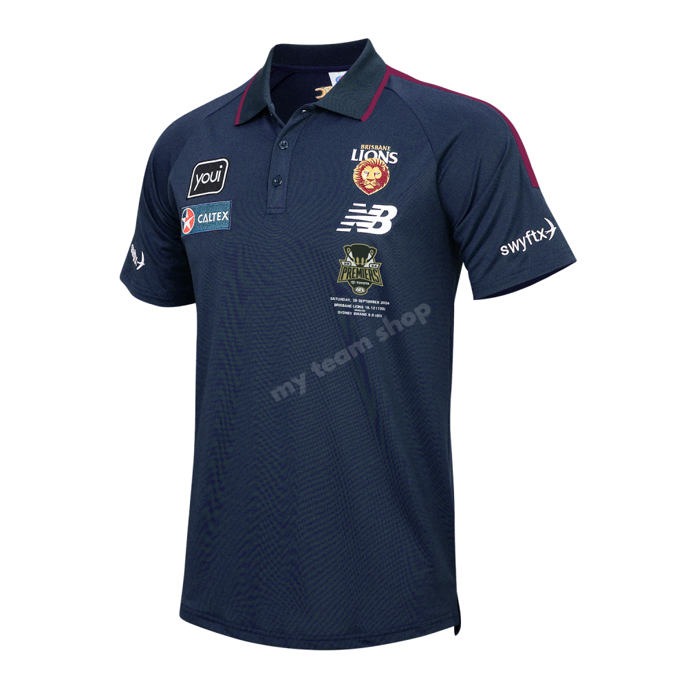 Brisbane Lions 2024 Afl Premiers Media Polo Media Polo