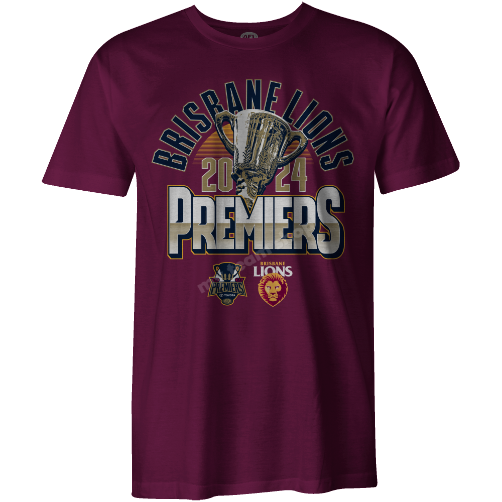 Brisbane Lions 2024 Afl Premiers Trophy Tee Trophy Tee