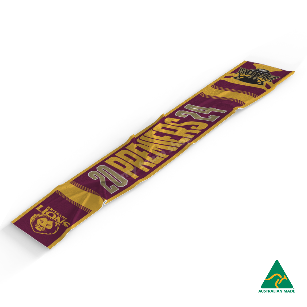 Brisbane Lions 2024 Afl Premiership Scarf Premiership Scarf