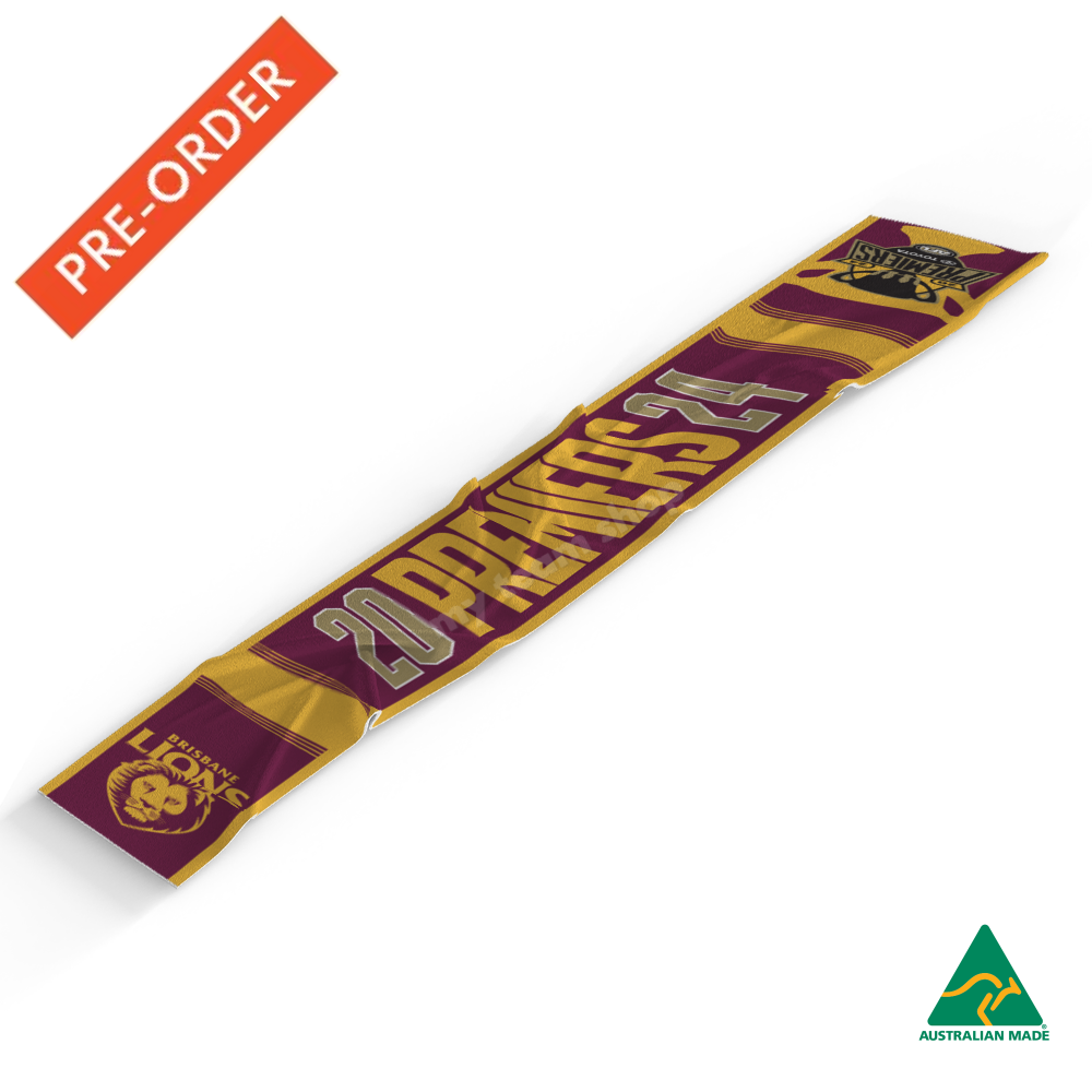 Brisbane Lions 2024 Afl Premiership Scarf Premiership Scarf