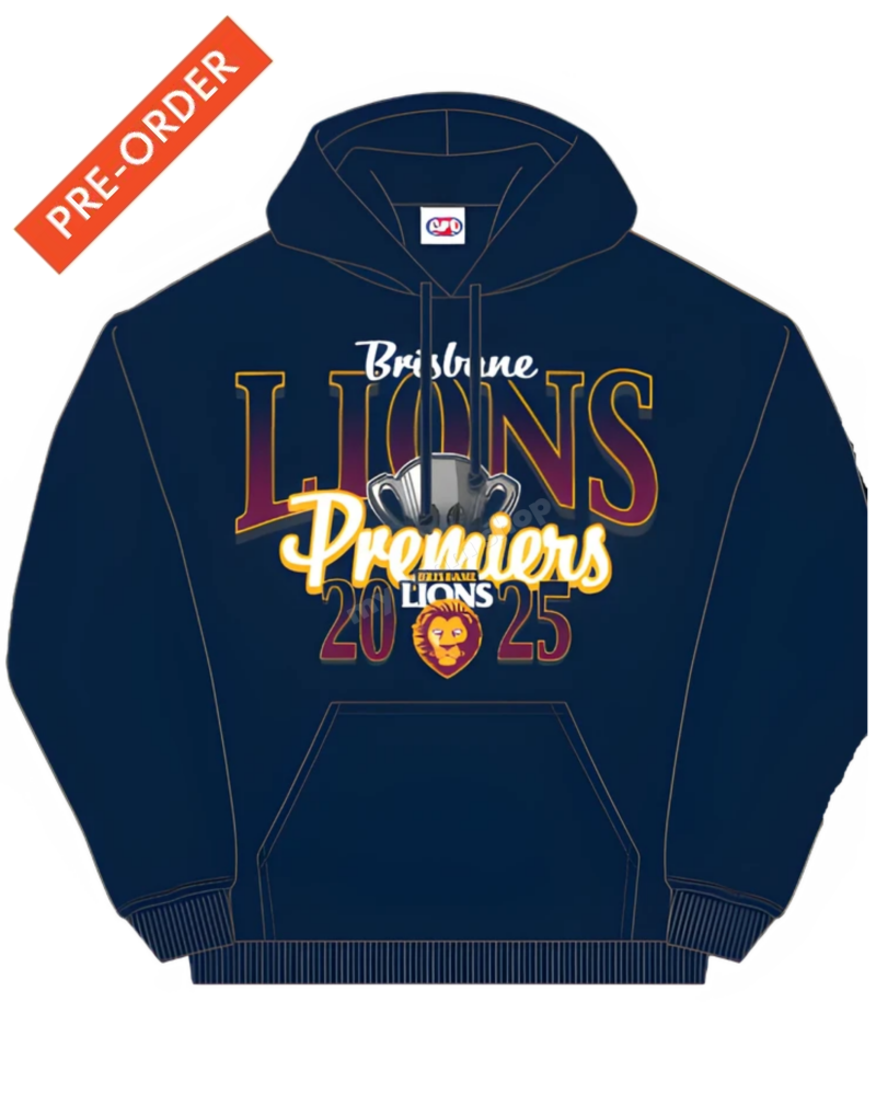 BRISBANE LIONS 2025 AFL PREMIERS CUP HOODIE AFL Premiership Hoodie