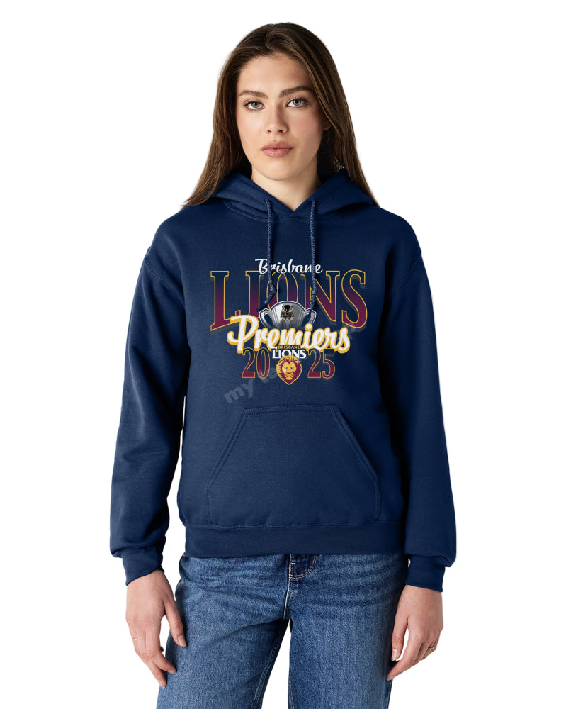 BRISBANE LIONS 2025 AFL PREMIERS CUP HOODIE AFL Premiership Hoodie