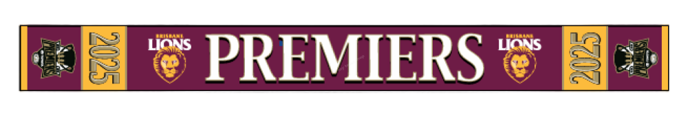 BRISBANE LIONS 2025 AFL PREMIERS CUP SCARF AFL Scarf