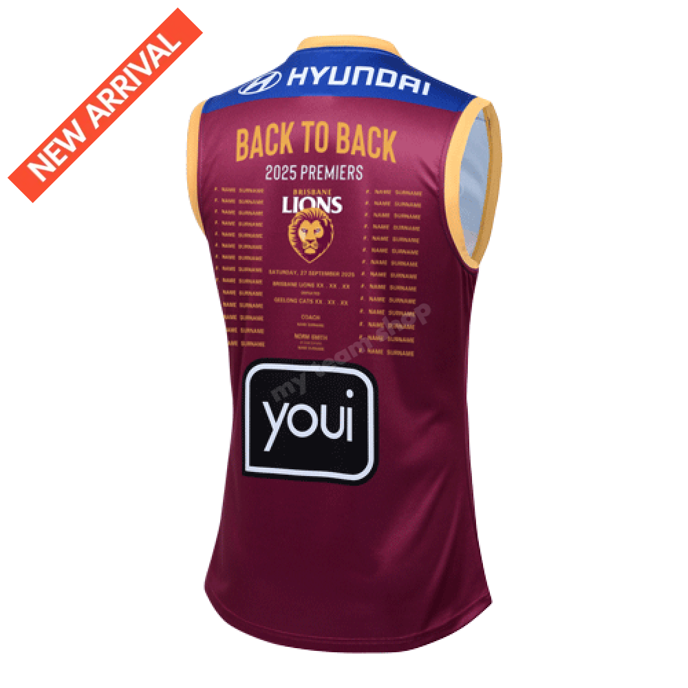 BRISBANE LIONS 2025 AFL PREMIERS HOME GUERNSEY AFL Guernsey