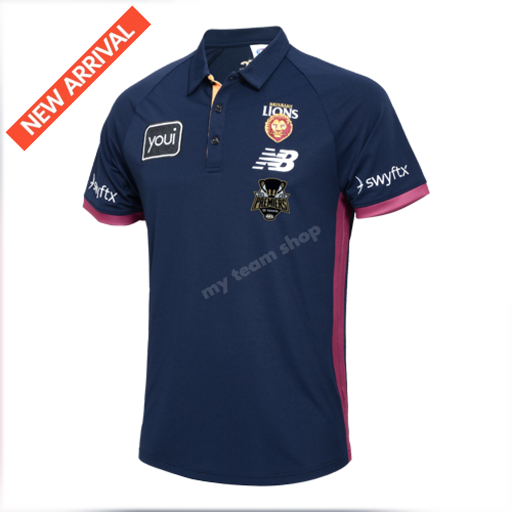 BRISBANE LIONS 2025 AFL PREMIERS MEDIA POLO AFL Media Polo