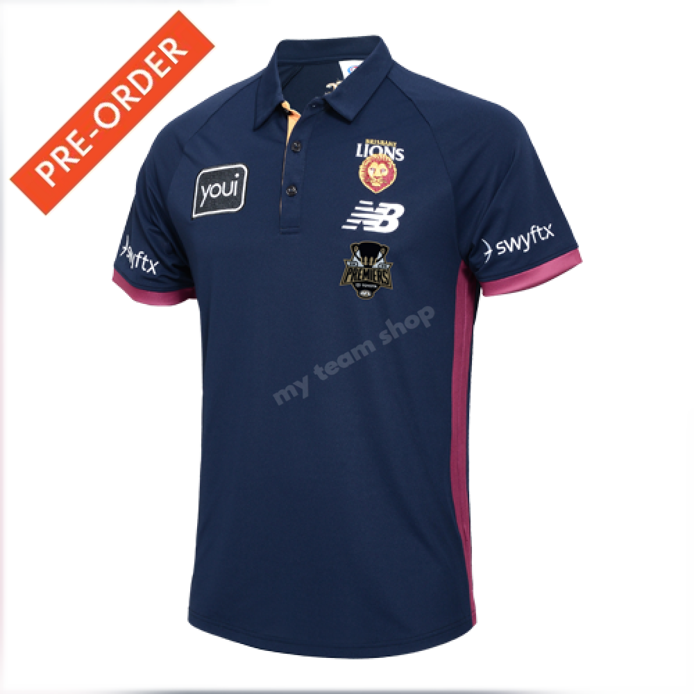 BRISBANE LIONS 2025 AFL PREMIERS MEDIA POLO AFL Media Polo