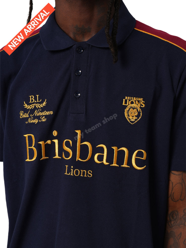 BRISBANE LIONS AFL MULTI LOGO POLO AFL Multi Logo Polo