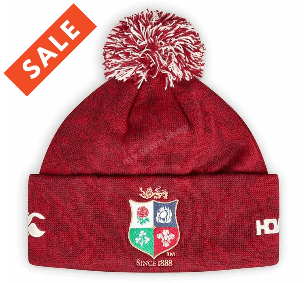BRITISH & IRISH LIONS CCC BOBBLE HAT RED