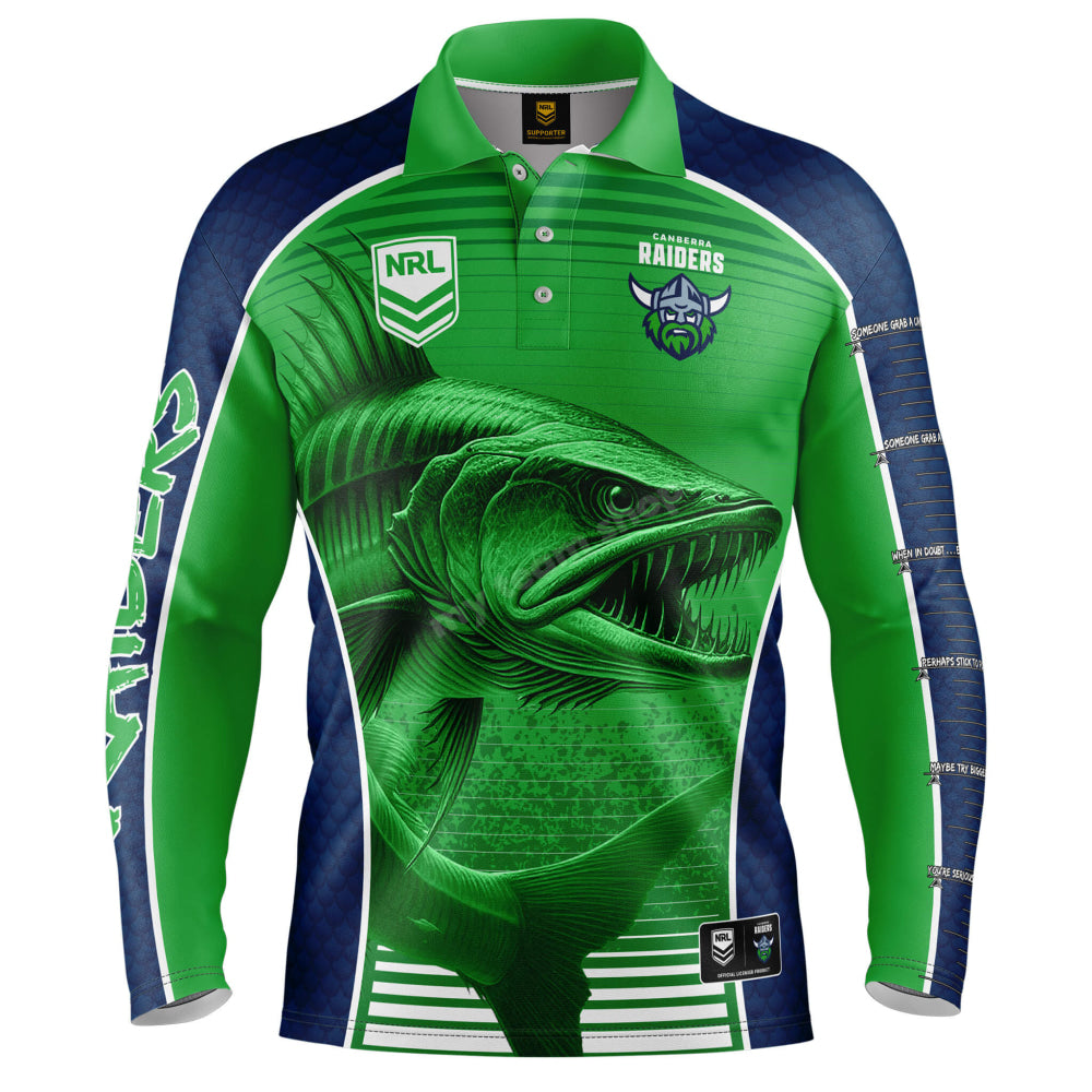 Canberra Raiders Nrl ’Barracuda’ Fishing Shirt Fishing Shirt