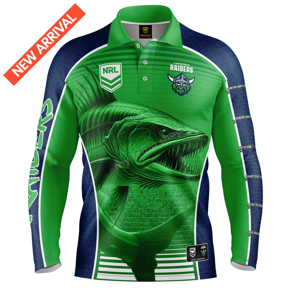 Canberra Raiders Nrl ’Barracuda’ Fishing Shirt Fishing Shirt