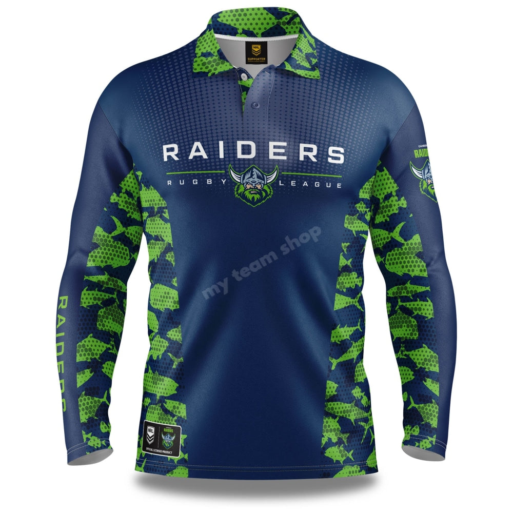 Canberra Raiders Nrl Reef Runner Fishing Shirt Shirts & Tops